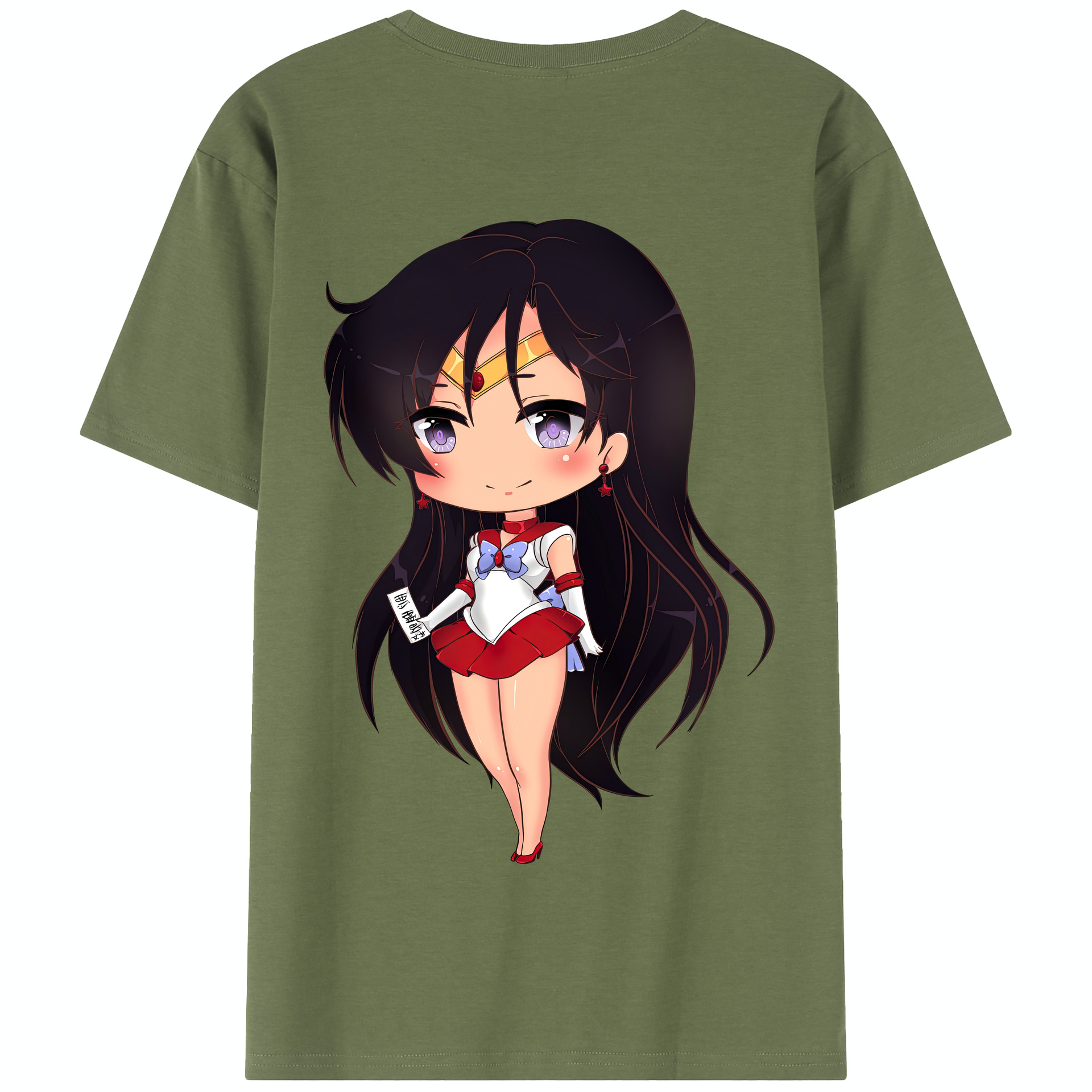 （画像用） 美少女戦士セーラームーン 火野レイ ひの レイ Sailor Moon Hino Rei （セーラーマーズ,Sailor Mars） 綿100％半袖Tシャツ（背面プリント）